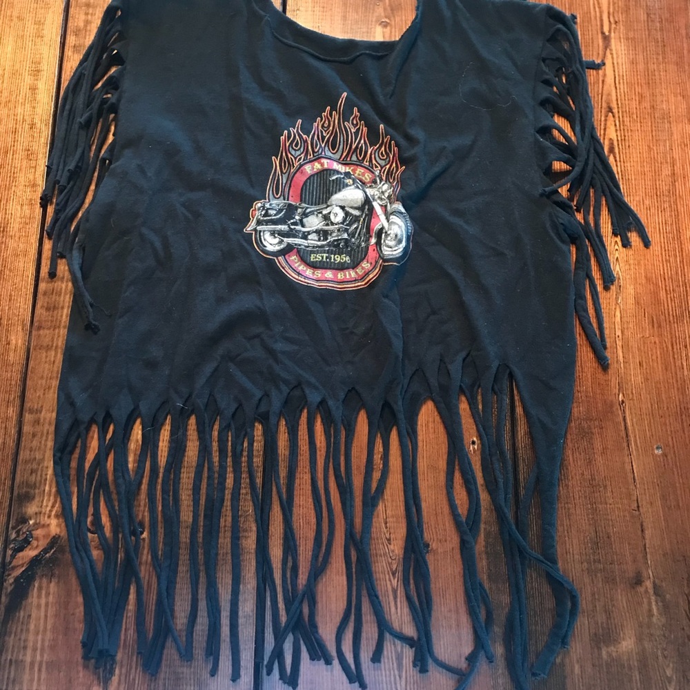 Fringed Biker Tee